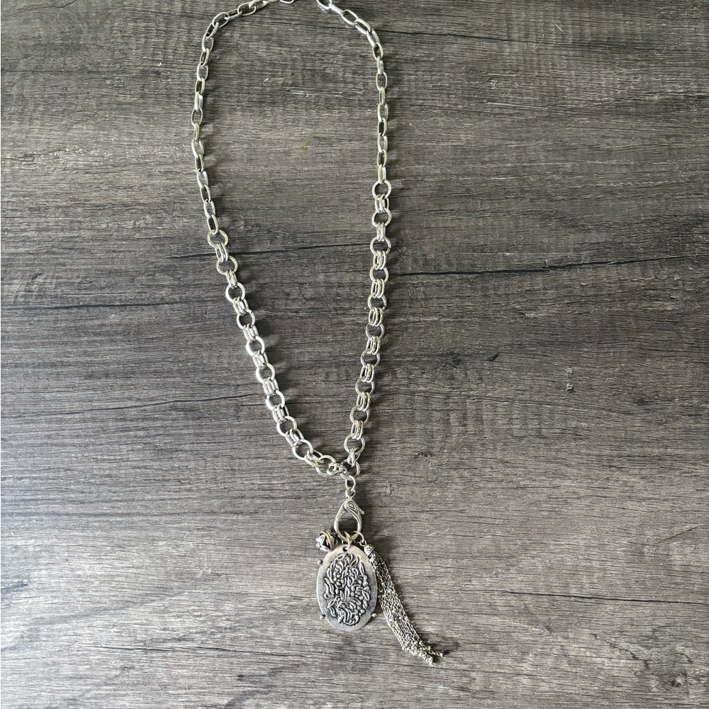 Silver Statement Pendant Necklace